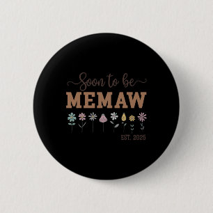 Womens Soon To Be Memaw 2025 Retro Promoted To Mem 2 Inch Round Button
