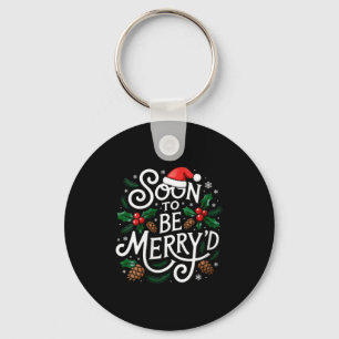 Womens Soon To Be Merry'd Christmas Engaged Fiance Keychain