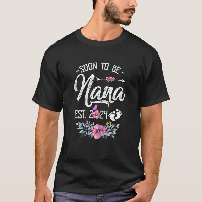 Womens Soon to be Nana 2024 Mothers Day First Time T-Shirt (Front)