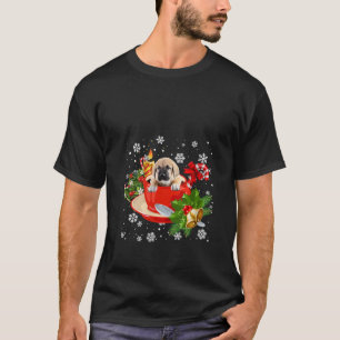 Womens Spanish Mastiff And Coffee Christmas Snow L T-Shirt