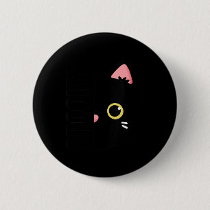 Womens Spooky Cute Black Cat Halloween Design 2 Inch Round Button