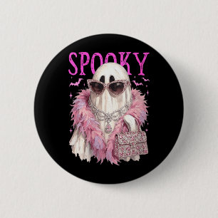 Womens Spooky Cute Glam Ghost Sungles Halloween 2 Inch Round Button
