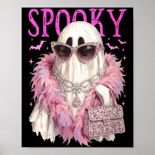 Womens Spooky Cute Glam Ghost Sungles Halloween Poster
