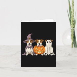 Womens Spooky Ghost Jack Russell Terrier Pumpkin Card