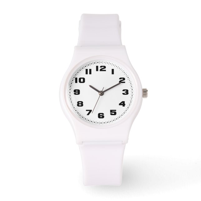 Women's Sporty White Silicon Watch (Front)