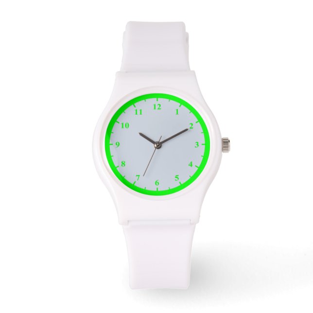 Women's Sporty White Silicon Watch (Front)