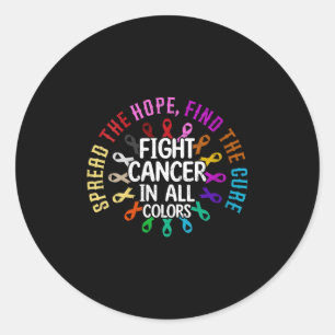 Womens Spread The Hope Find The Cure Fight Cancer  Classic Round Sticker