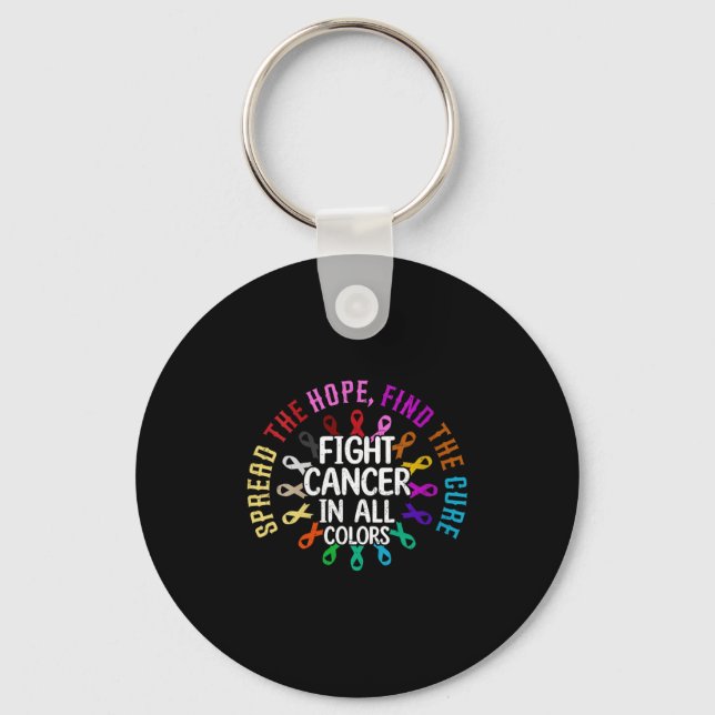 Womens Spread The Hope Find The Cure Fight Cancer  Keychain (Front)