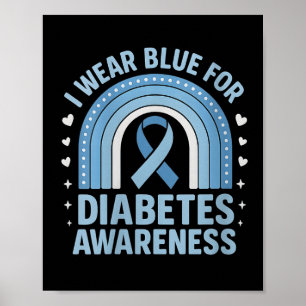 Womens Stand Strong In Blue For Diabetes Awareness Poster