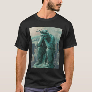 Womens Statue Of Liberty Facepalm V-neck T-Shirt