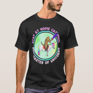 Womens Stay At Home Cat Mom And Unicorn Master T-Shirt