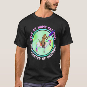 Womens Stay At Home Cat Mom And Unicorn Master T-Shirt