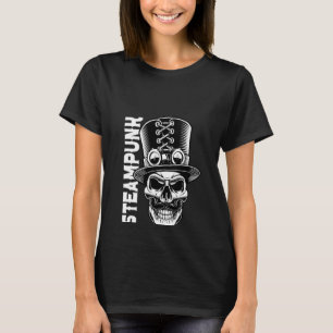 Womens Steampunk Skull Gentleman Retro Vintage Art T-Shirt