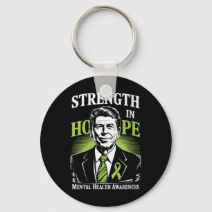Womens Strength In Hope Green Ribbon Mental Health Keychain