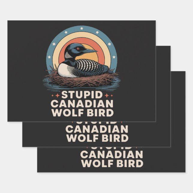 women's stupid canadian wrapping paper sheet (Set)