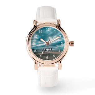 Womens Stylish Elegant Vintage Rose Gold Monogram Watch