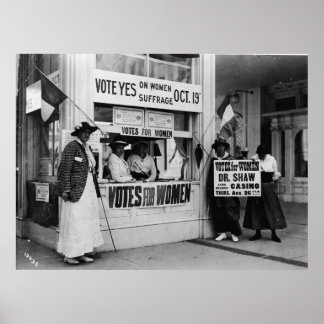 Women's Suffrage at a Vote Booth in 1915 Poster