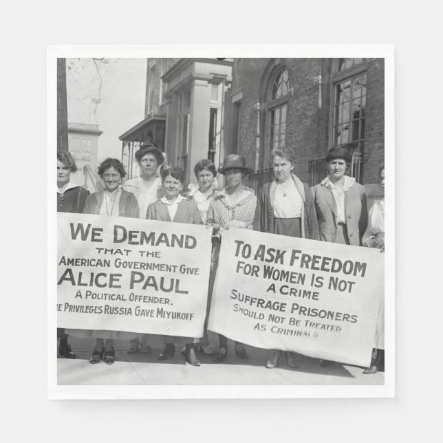 Women's Suffrage Pickets, 1917 Napkin (Front)