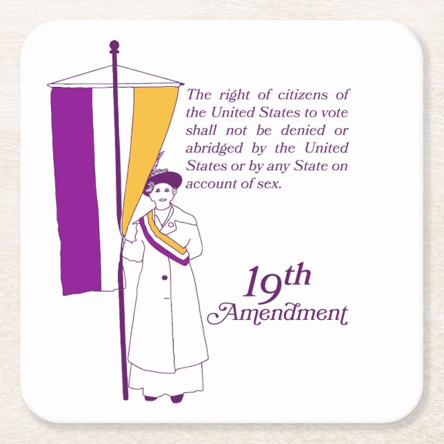 Women's Suffrage Square Paper Coaster (Front)