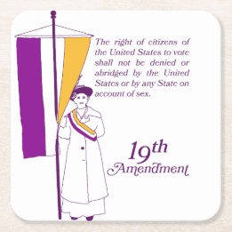 Women's Suffrage Square Paper Coaster
