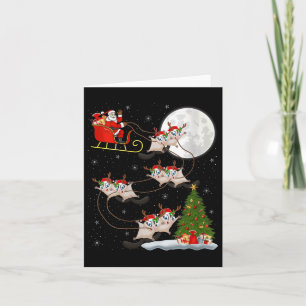 Womens Sugar Glider Santa Sleigh Flying Funny Magi Card
