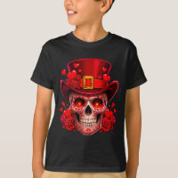 Women's Sugar Skull Valentine Cud Red Roses Couple