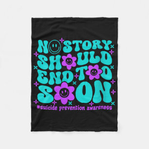 Womens Suicide Prevention Awareness No Story Shoul Fleece Blanket