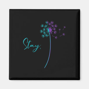 Womens Suicide Prevention Dandelion Teal And Purpl Magnet