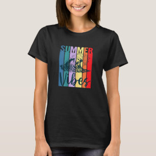 Womens Summer Vibes Retro Vintage Sunset Ocean Wav T-Shirt