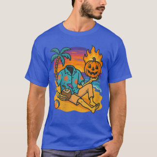 Womens Summerween Headless Horseman on the Beach F T-Shirt