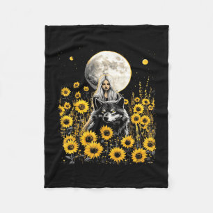 Women's sunflower designer fleece blanket