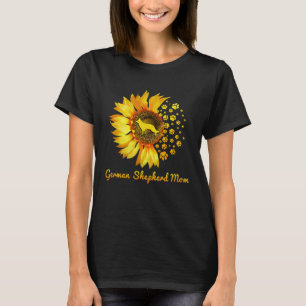 Womens Sunflower German Shepherd Mom Dog T-Shirt