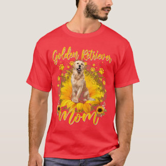 Womens Sunflower Golden Retriever Mom Dog Lover Mo T-Shirt