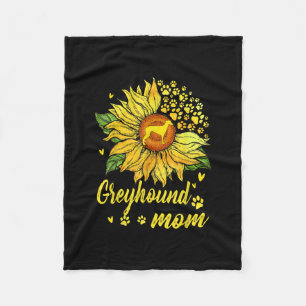 Womens Sunflower Greyhound Mom Dog Lover Gift Fleece Blanket