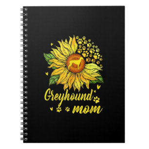 Womens Sunflower Greyhound Mom Dog Lover Gift Notebook