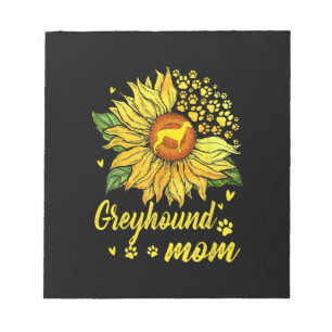 Womens Sunflower Greyhound Mom Dog Lover Gift Notepad