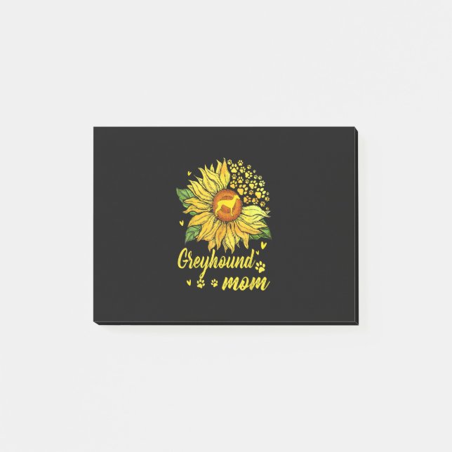 Womens Sunflower Greyhound Mom Dog Lover Gift Post-it Notes (Front)