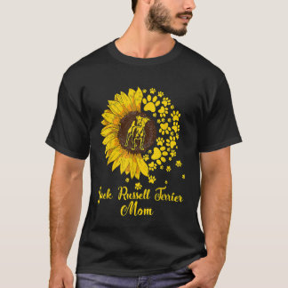 Womens Sunflower Jack Russell Terrier Mom Dog Love T-Shirt
