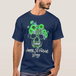 Womens Sunflower Leopard Cheetah Skull Print St Pa T-Shirt