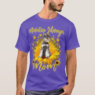 Womens Sunflower Miniature Schnauzer Mom Dog Lover T-Shirt