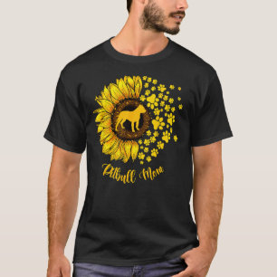 Womens Sunflower Pitbull Mom Dog Lover T-Shirt