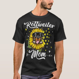 Womens Sunflower Rottweiler Mom Dog Lover Gift  T-Shirt