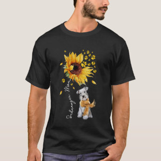 Womens Sunflower Schnauzer Mom Dog Lover T-Shirt