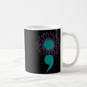 Womens Sunflower Semicolon Suicide Awareness Menta Coffee Mug