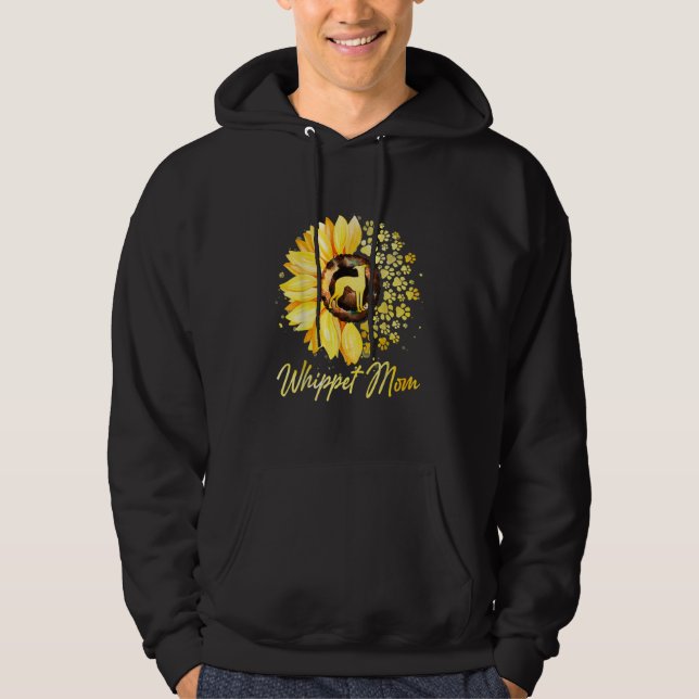Womens Sunflower Whippet Mom Dog Lover Gift Hoodie (Front)