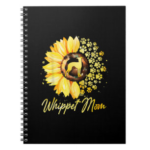 Womens Sunflower Whippet Mom Dog Lover Gift Notebook