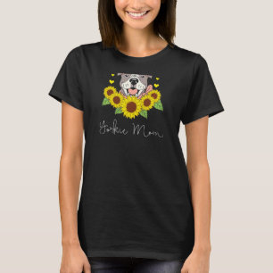 Womens Sunflower Yorkie Mom Dog Pet Parent Cute Gr T-Shirt