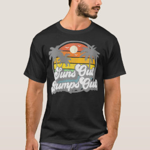 Womens Suns Out Bumps Out Beach Funny Pregnancy Cu T-Shirt