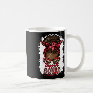 Womens Support Squad Afro Messy Bun Leopard Sickle Coffee Mug