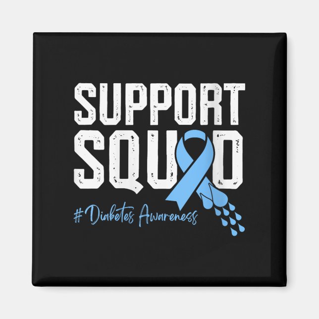 Womens Support Squad Diabetes Awareness V-neck  Magnet (Front)